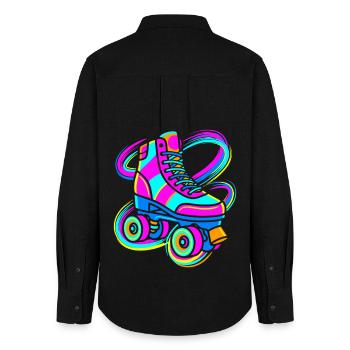 Roller-skate - Women's Oxford Shirt - black - Back - AI Model Female 172 light (172cm)