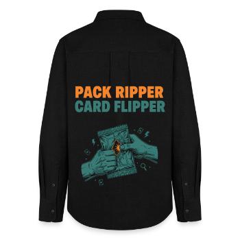 Pack Ripper Card Flipper Collectionneur de cartes à collectionner - Chemise Oxford Femme - noir - Dos - AI Model Female 172 light (172cm)