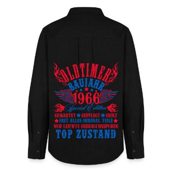 60th Birthday 60 Years Decoration 1965 Gift Funny - Women's Oxford Shirt - black - Back - AI Model Female 172 light (172cm)