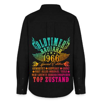 60th Birthday 60 Years Decoration 1965 Gift Funny - Women's Oxford Shirt - black - Back - AI Model Female 172 light (172cm)