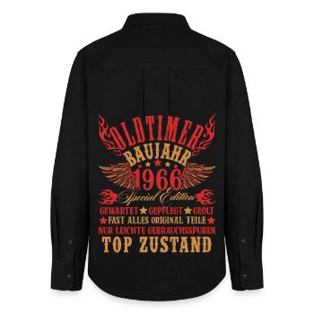 60th Birthday 60 Years Decoration 1965 Gift Funny - Women's Oxford Shirt - black - Back - AI Model Female 172 light (172cm)