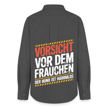 Méfiez-vous du T-shirt de la Maîtresse - Chemise Oxford Femme - charbon - Dos - AI Model Female 172 light (172cm)