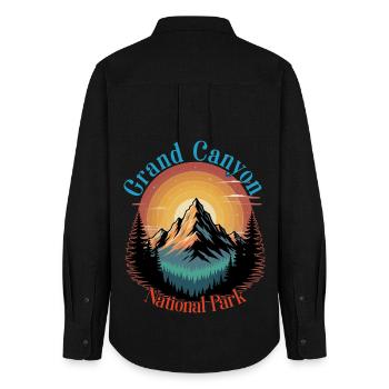 Grand Canyon Nationalpark Berg - Frauen Oxford Hemd - Schwarz - Hinten - AI Model Female 172 light (172cm)
