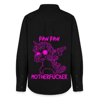 Paw Paw Unicorn - Women's Oxford Shirt - black - Back - AI Model Female 172 light (172cm)