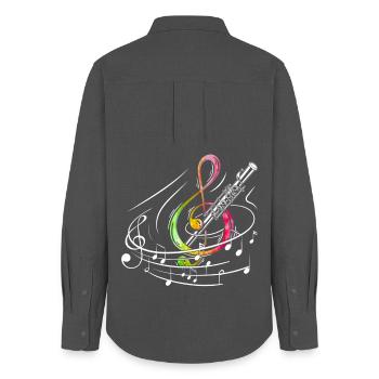 Marimbaspieler übt Percussion-Gruben-Musiker - Frauen Oxford Hemd - Anthrazit - Hinten - AI Model Female 172 light (172cm)