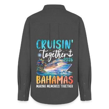 Cruisin Together Bahamas 2026 - Women's Oxford Shirt - anthracite - Back - AI Model Female 172 light (172cm)