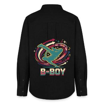 Breakdance B-Boy Hip Hop Streetdance - Women's Oxford Shirt - black - Back - AI Model Female 172 light (172cm)