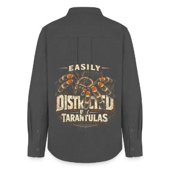 Tarantula Easily Distracted By Tarantulas - Women's Oxford Shirt - anthracite - Back - AI Model Female 172 light (172cm)
