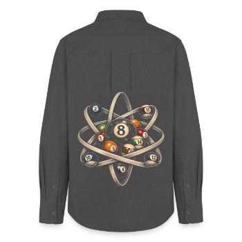 Physique du billard à 8 billes - Chemise Oxford Femme - charbon - Dos - AI Model Female 172 light (172cm)