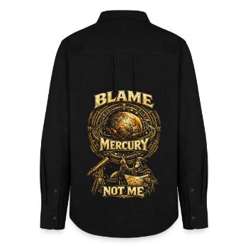 Astronomy Astronomer Blame Mercury Not Me - Women's Oxford Shirt - black - Back - AI Model Female 172 light (172cm)