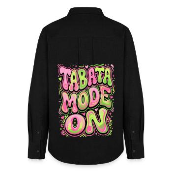 Mode Tabata activé - Chemise Oxford Femme - noir - Dos - AI Model Female 172 light (172cm)