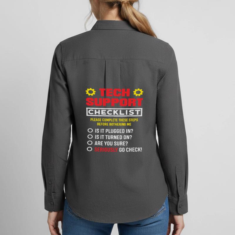 Liste de contrôle du support technique Plugin Admin IT Chemise Oxford Femme