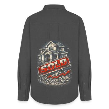Real Estate Agent Broker - Women's Oxford Shirt - anthracite - Back - AI Model Female 172 light (172cm)