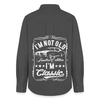 I'm Not Old I'm Classic Funny Car - Frauen Oxford Hemd - Anthrazit - Hinten - AI Model Female 172 light (172cm)