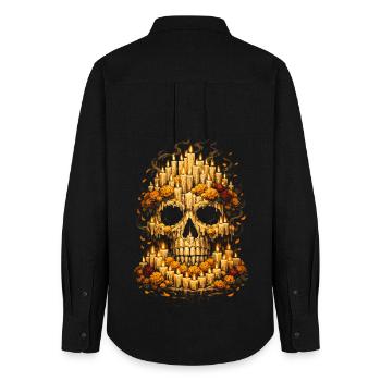 Día de los Muertos - Women's Oxford Shirt - black - Back - AI Model Female 172 light (172cm)