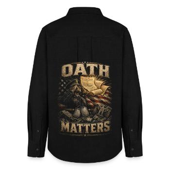 Veterans Day for Democrats Oath Matters - Women's Oxford Shirt - black - Back - AI Model Female 172 light (172cm)