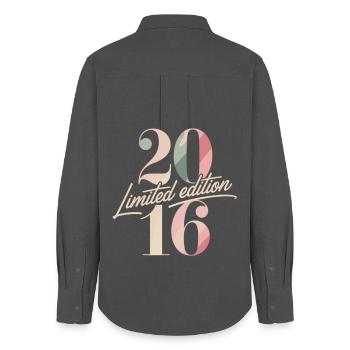 Édition limitée Anniversaire 2016 Vintage - Chemise Oxford Femme - charbon - Dos - AI Model Female 172 light (172cm)