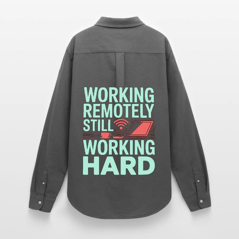 Remote Developer Working Remotely Web Programmer Frauen Oxford Hemd