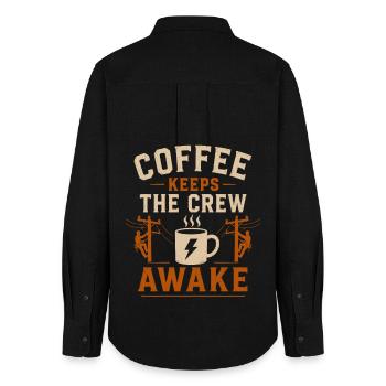 Elektriker Technik Kaffee Energie - Frauen Oxford Hemd - Schwarz - Hinten - AI Model Female 172 light (172cm)