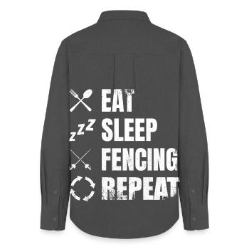 Fencing Daily Routine - Women's Oxford Shirt - anthracite - Back - AI Model Female 172 light (172cm)