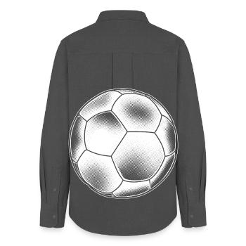 Handball Grafik - Frauen Oxford Hemd - Anthrazit - Hinten - AI Model Female 172 light (172cm)