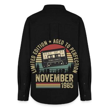 November 1985 - Women's Oxford Shirt - black - Back - AI Model Female 172 light (172cm)