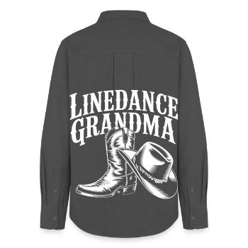 LineDance Oma - Frauen Oxford Hemd - Anthrazit - Hinten - AI Model Female 172 light (172cm)