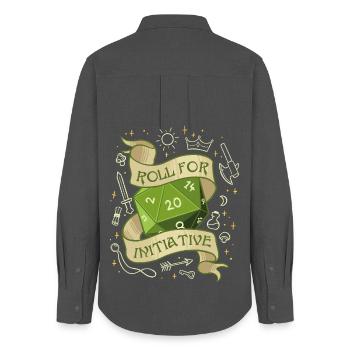 Roll for Initiative – The Adventure Begins - Women's Oxford Shirt - anthracite - Back - AI Model Female 172 light (172cm)
