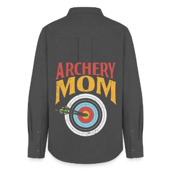 Archery Mom – Cool Archery Mom - Women's Oxford Shirt - anthracite - Back - AI Model Female 172 light (172cm)