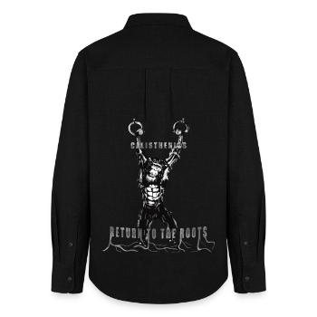 Calisthenics with gymnastic rings - Women's Oxford Shirt - black - Back - AI Model Female 172 light (172cm)