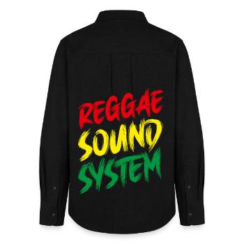Reggae Sound System - Rasta - Jamaica - Frauen Oxford Hemd - Schwarz - Hinten - AI Model Female 172 light (172cm)