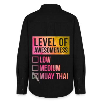 Muay Thai - Women's Oxford Shirt - black - Back - AI Model Female 172 light (172cm)
