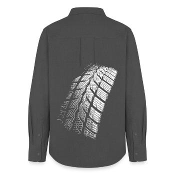 Tire Impression / Tires / Motorcycle / Car - Women's Oxford Shirt - anthracite - Back - AI Model Female 172 light (172cm)