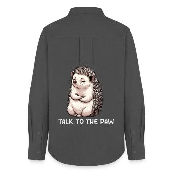 Talk to the Paw Hedgehog Hedgehog Lovers Hedgehog Owner - Women's Oxford Shirt - anthracite - Back - AI Model Female 172 light (172cm)