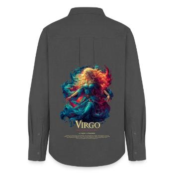 Virgo - Frauen Oxford Hemd - Anthrazit - Hinten - AI Model Female 172 light (172cm)