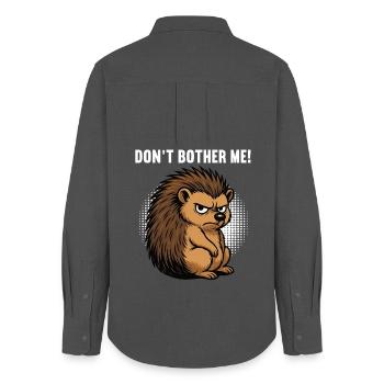 Don't Bother Me Hedgehog Hedgehog Lover Hedgehog Stinger - Women's Oxford Shirt - anthracite - Back - AI Model Female 172 light (172cm)