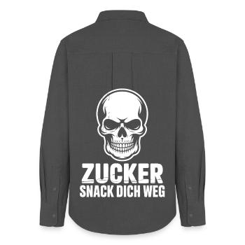 Sugar Skull Snack You Away - Women's Oxford Shirt - anthracite - Back - AI Model Female 172 light (172cm)