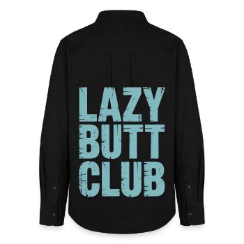 Lazybuttclub Gym Fitness Workout - Women's Oxford Shirt - black - Back - AI Model Female 172 light (172cm)