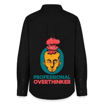 Professional Overthinker - Frauen Oxford Hemd - Schwarz - Hinten - AI Model Female 172 light (172cm)