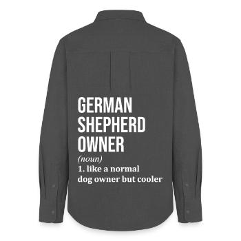 German Shepherd - Women's Oxford Shirt - anthracite - Back - AI Model Female 172 light (172cm)
