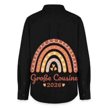 Große Cousine 2026 Regenbogen - Frauen Oxford Hemd - Schwarz - Hinten - AI Model Female 172 light (172cm)