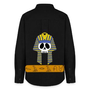 Schädel des Pharaos - Frauen Oxford Hemd - Schwarz - Hinten - AI Model Female 172 light (172cm)