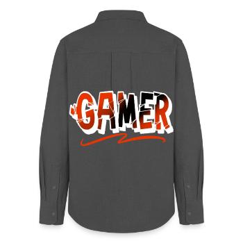 Gamer - Women's Oxford Shirt - anthracite - Back - AI Model Female 172 light (172cm)