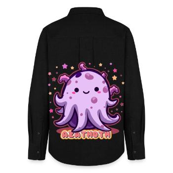 Adorable Azathoth Cosmic Horror Lovecraftien - Chemise Oxford Femme - noir - Dos - AI Model Female 172 light (172cm)