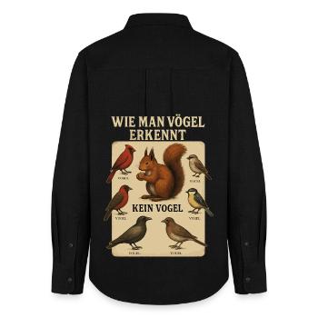 Recognizing Birds Funny Bird Watching Ornithologi - Women's Oxford Shirt - black - Back - AI Model Female 172 light (172cm)