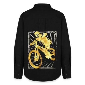 VTT | Vélo de montagne | VTT | VTT - Chemise Oxford Femme - noir - Dos - AI Model Female 172 light (172cm)