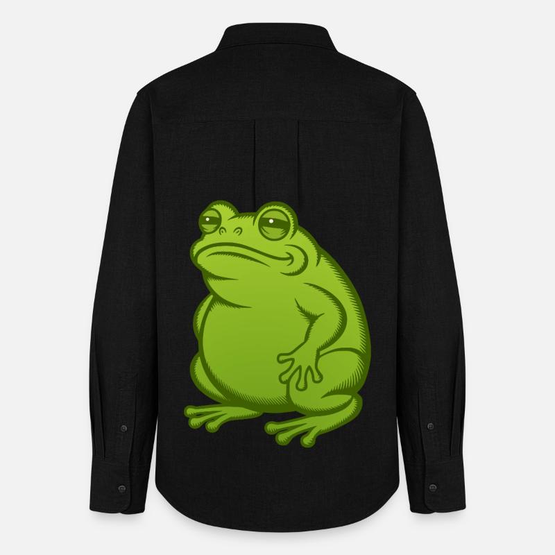 Fat Fat Frog - Fat Fat Toad - Oxfordskjorta dam - svart