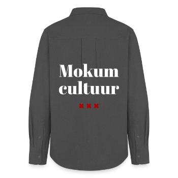 Mokum Culture by Geteisem - Women's Oxford Shirt - anthracite - Back - AI Model Female 172 light (172cm)
