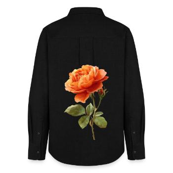 Rose orangée - Chemise Oxford Femme - noir - Dos - AI Model Female 172 light (172cm)