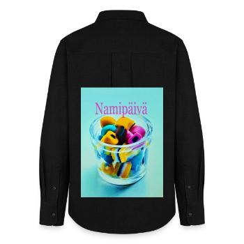 Candy Day - Women's Oxford Shirt - black - Back - AI Model Female 172 light (172cm)